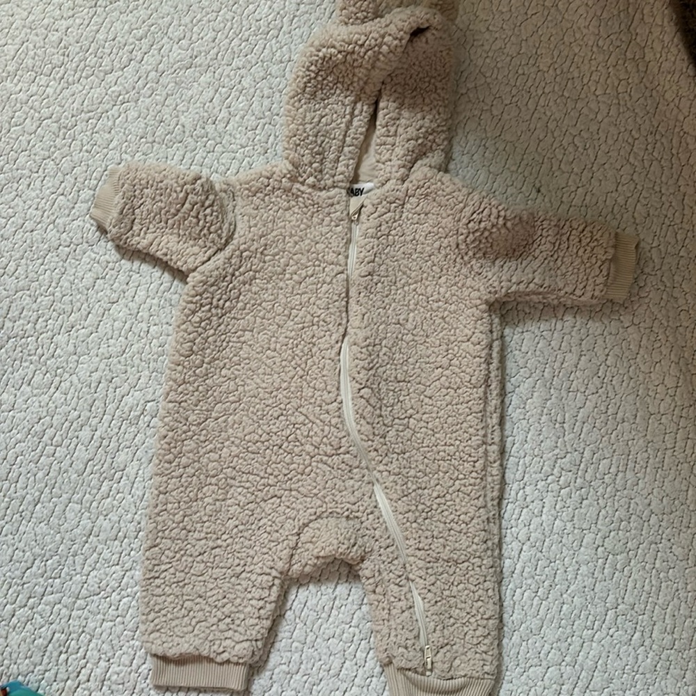 Fuzzy baby bear suit